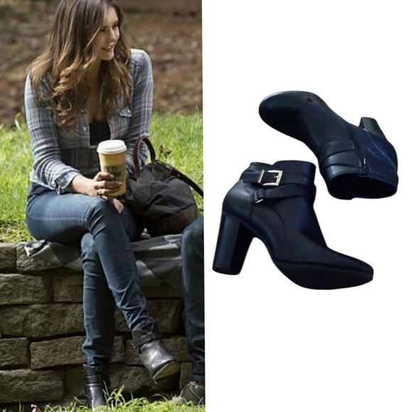 Elena Gilbert Alternative Black Ankle Heeled Boots Vampire Diaries - Picture 1 of 5